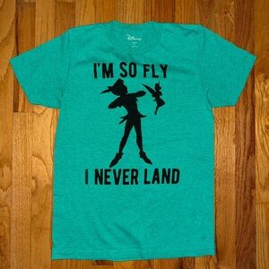 EXCELLENT Used Condition Disney Peter Pan I’m So Fly I Never Land Shirt